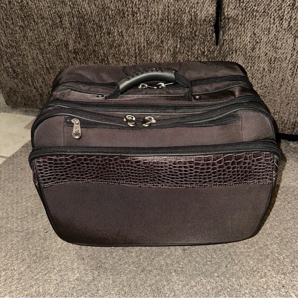 Dark Brown Rolling Briefcase